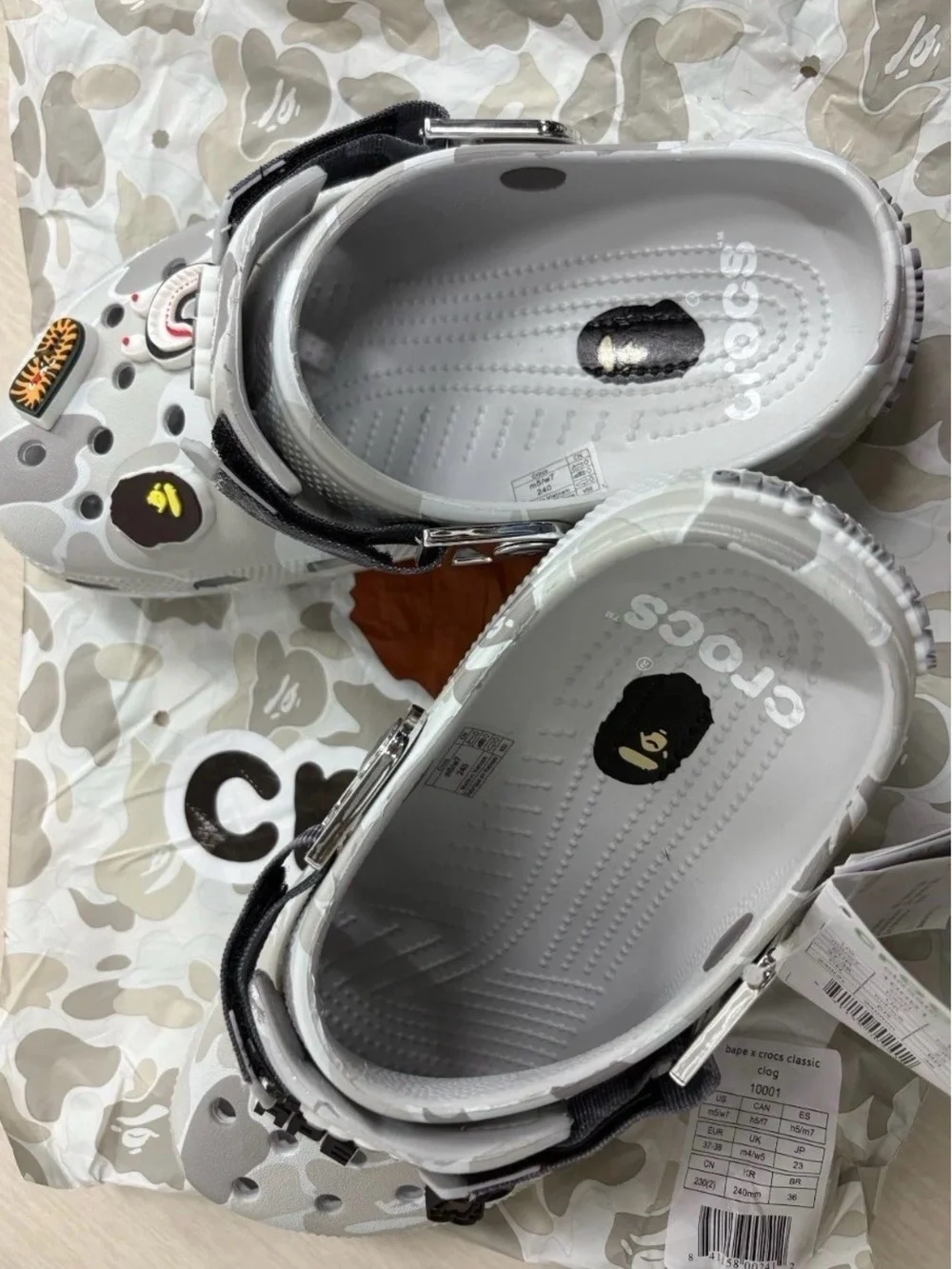 Bape x Crocs Classic Clog 'Black/Gray'
